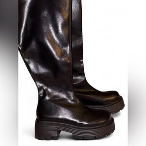 Gddz knee high chunky black boots